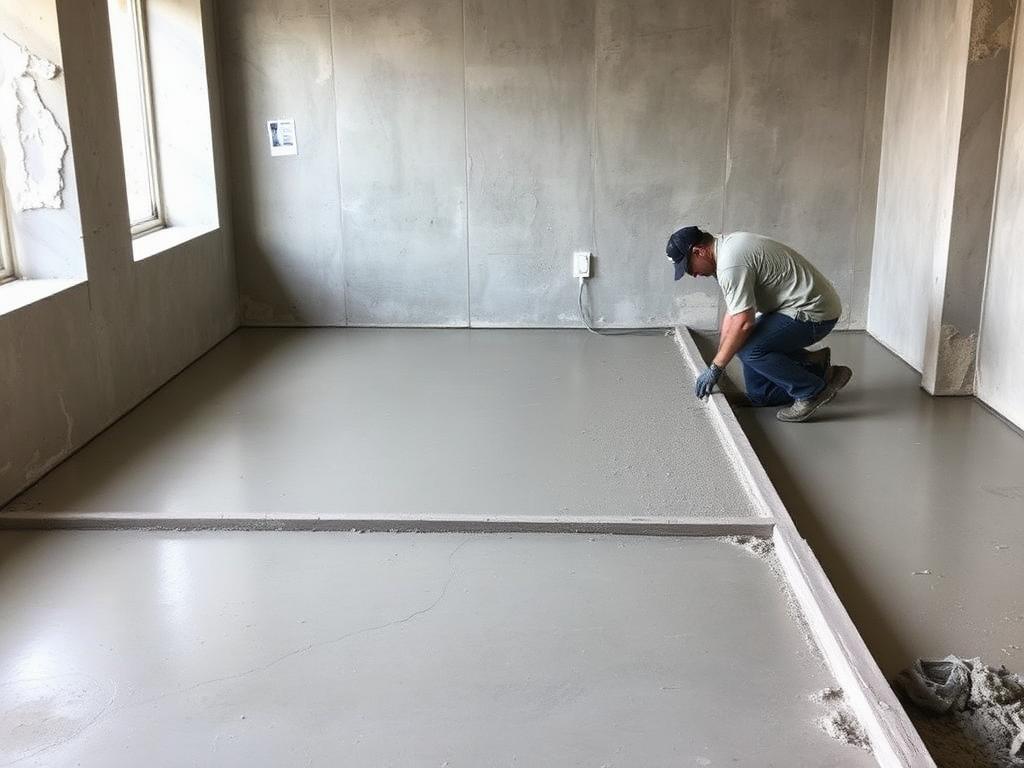 Self-levelling concrete floor preparation